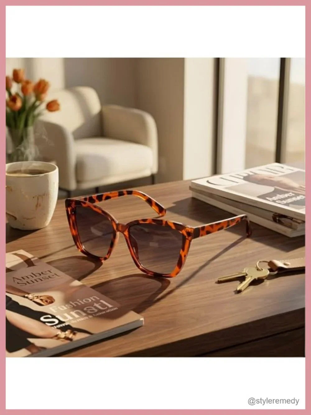 2-Pack Oversized Cat Eye Sunglasses UV400 Protection Square Frame Shades